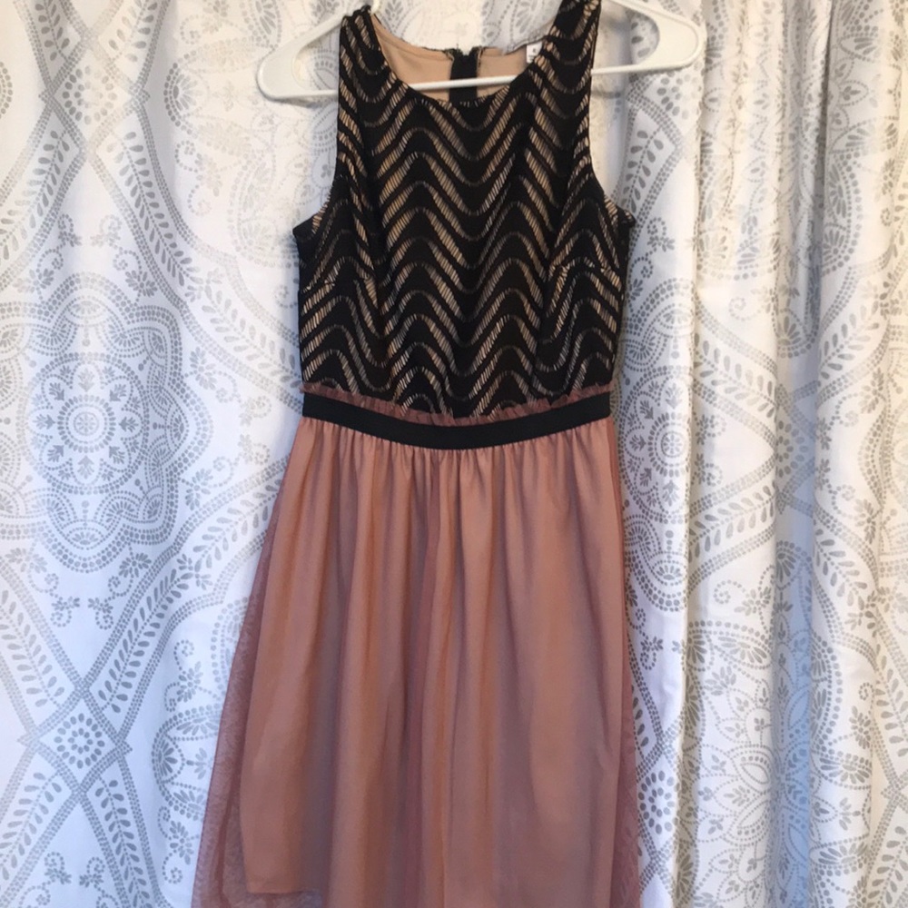 Black and pink dress